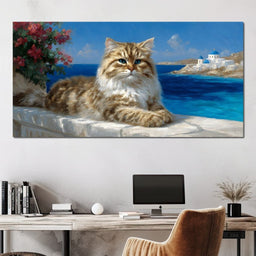 Mediterranean Feline Daydream - NicheCanvas