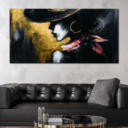 Golden Silhouette Starlit Elegance - NicheCanvas