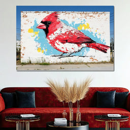 Street Art - Cardinal Mural - NicheCanvas