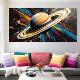 Cosmic Rings of Saturn's Glow - NicheCanvas
