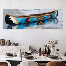 Reflections of a Painted Canoe - NicheCanvas