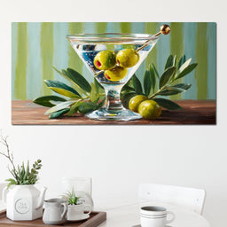 Olive Martini Still Life Delight - NicheCanvas