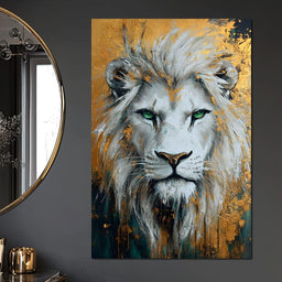 Majestic Lion Gold Radiance - NicheCanvas