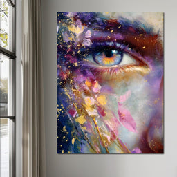 Cosmic Eye Gold Splatter - NicheCanvas