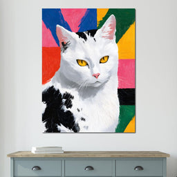 Colorful Cat Pop Style Portrait - NicheCanvas