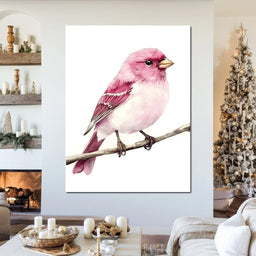 Rosefinch Perched On Spring - NicheCanvas