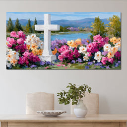 Garden Reverie by the Lake - NicheCanvas