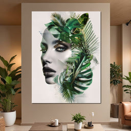 Botanical Muse Fusion Portrait - NicheCanvas