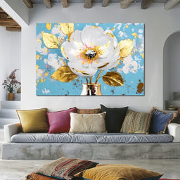Golden Petal Elegance Blooms - NicheCanvas