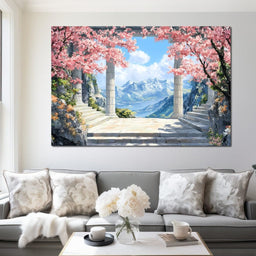 Mountain Blossom Panorama - NicheCanvas