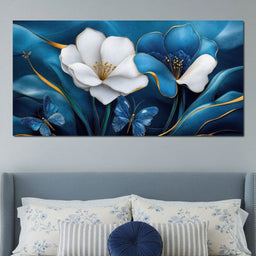 Blue Symphony of Flowers - TooplesArt - NicheCanvas