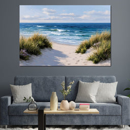Waves Beyond the Dune Pathway - NicheCanvas