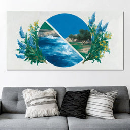 Mediterranean Sea and Olive Grove - NicheCanvas