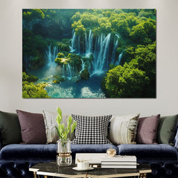 Emerald Cascade Symphony - NicheCanvas