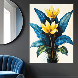 Golden Petals Tropical Elegance - NicheCanvas