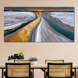 Gold River Under A Pewter Sky - TooplesArt - NicheCanvas