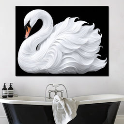 The Alabaster Swan Unfurled - TooplesArt - NicheCanvas