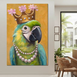 Regal Parrot Pearl Crowned - NicheCanvas