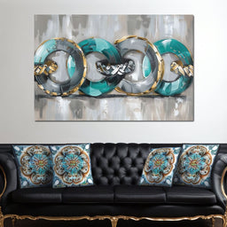 Aqua Rings of Serenity - NicheCanvas