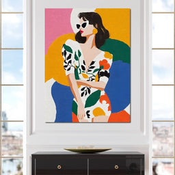 Retro Chic Diva Color Pop Portrait - NicheCanvas