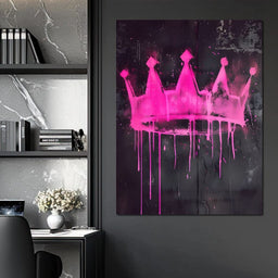 Pink Crown Graffiti - NicheCanvas