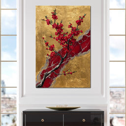 Golden Blossom Ascension - NicheCanvas
