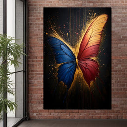Red & Blue Butterfly - NicheCanvas