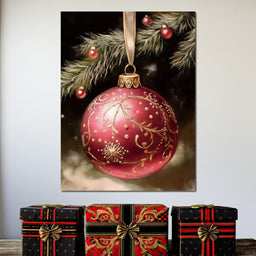 Ruby Ornament Holiday Glow - NicheCanvas