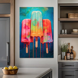 Rainbow Popsicles Glow - NicheCanvas