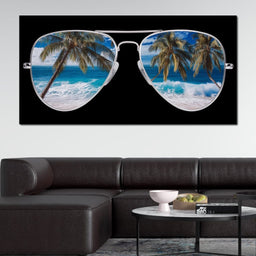 Tropical Seaside Aviators View - NicheCanvas