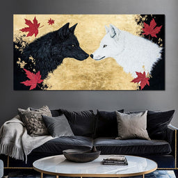 Opposite Wolves - NicheCanvas