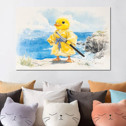 Samurai Duck By The Sea - NicheCanvas