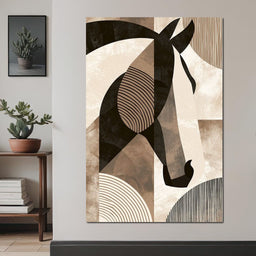 Stallion Reflected Through Geometric Planes - NicheCanvas
