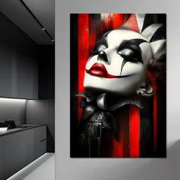 Gothic Harlequin Red Kiss - NicheCanvas
