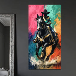 Galloping Midnight Charro Charge - NicheCanvas