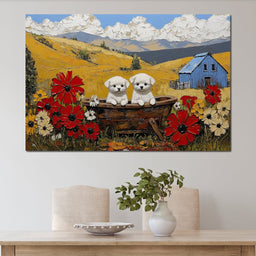 Puppy Adventure in Bloomfields - NicheCanvas