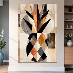 Geometric Still Life of Tropical Pineapple - NicheCanvas