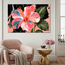 Fossilized Petals Upon Dark Stone - NicheCanvas