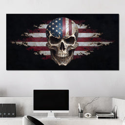 Stars Stripes Skull Rebellion - NicheCanvas