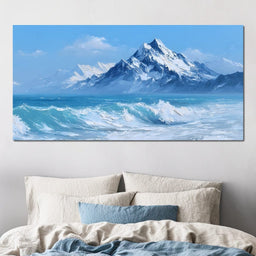 Glacial Peaks Ocean Crescendo - NicheCanvas