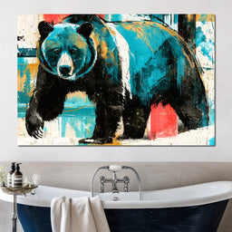 Apex Predator Stride Through Abstract Woods - NicheCanvas