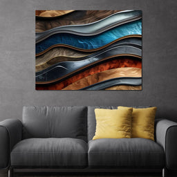 Colorful Wooden Waves 002 - Johanjjf - NicheCanvas