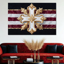 Baroque Gold Cross Majesty - NicheCanvas