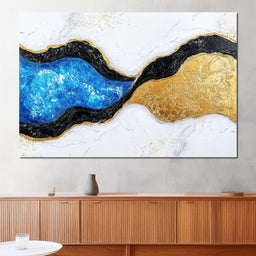 Radiant Rift of Golden Waves - NicheCanvas