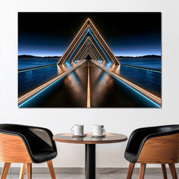 Infinite Path Toward The Neon Horizon - NicheCanvas