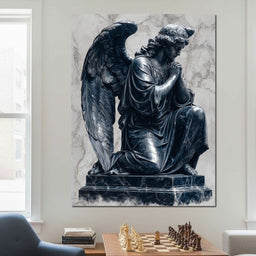 Midnight Marble Angel Prayer - NicheCanvas