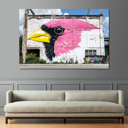 Street Art - Cardinal Bird - NicheCanvas