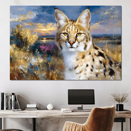Savanna Serval Sunset Glow - Neal Hackett - NicheCanvas