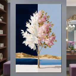 Golden Blossom Day Night Fusion - NicheCanvas