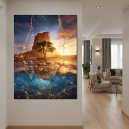 Celestial Rift Desert Dawn - NicheCanvas